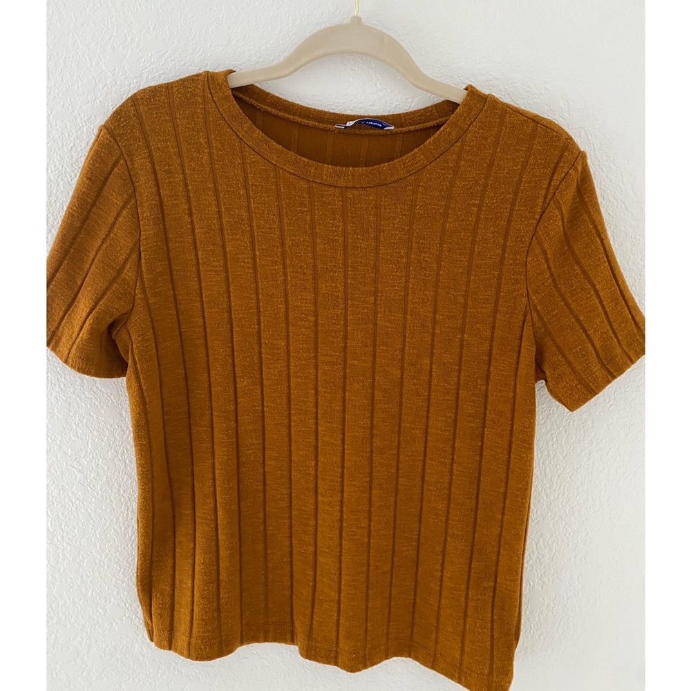 Zara Women's Mustard Burnt Yellow Sweater T Shirt Size: M Great Condition